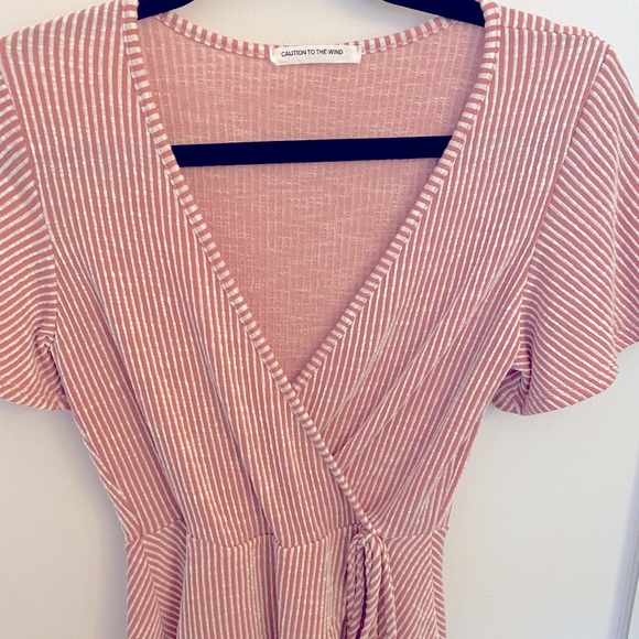 Caution to the Wind Striped Short Sleeve Blouse - Picture 1 of 4
